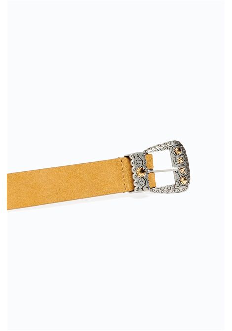 Pinko Trittico 3 cm Suede Belt with Western Details in Yellow Women's PINKO |  | 106692-A0F6L27O