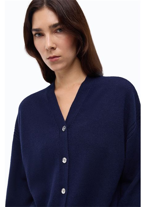 Pinko Vienna Wool and Cashmere Cardigan in Blue Women's PINKO |  | 107212-A3G1G02
