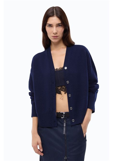Pinko Vienna Wool and Cashmere Cardigan in Blue Women's PINKO |  | 107212-A3G1G02