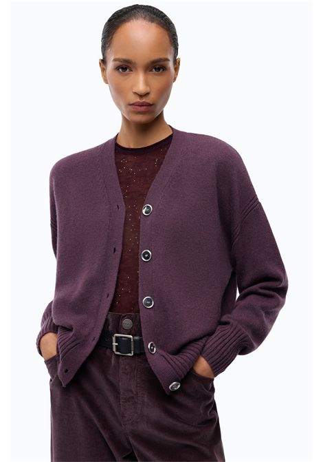 Pinko Vienna Cardigan in Purple Wool and Cashmere Women's PINKO |  | 107212-A3G1W63