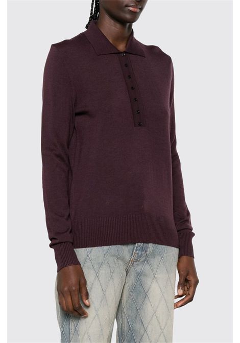Pinko Polo in Maglia di Lana e Cashmere Prugna Donna PINKO | Polo | 107249-A3FYW63