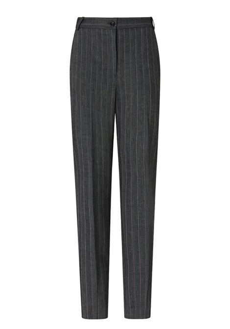 Pinko Pleione Pinstripe Cigarette Trousers in Stretch Wool Blend in Grey-Pink Multicolour Women's PINKO |  | 107264-A3FFIN4