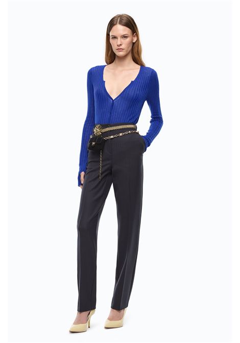 Pinko Pleione Cigarette Trousers in Stretch Wool Blend in Dark Blue Women's PINKO |  | 107264-A3IFG03