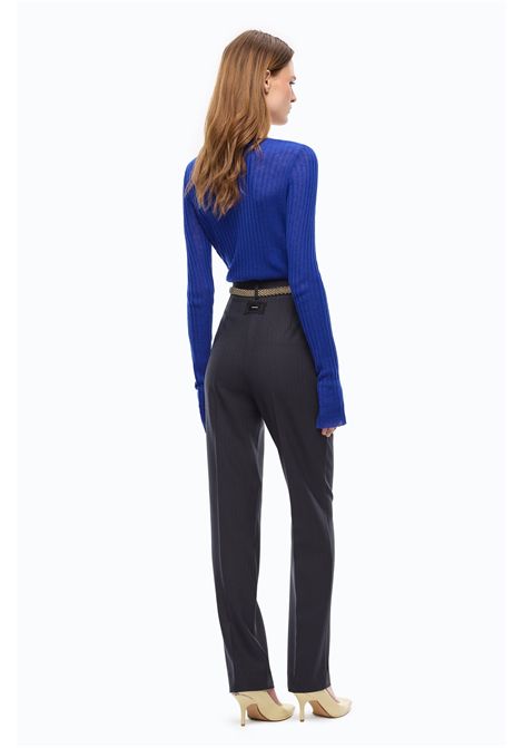 Pinko Pleione Cigarette Trousers in Stretch Wool Blend in Dark Blue Women's PINKO |  | 107264-A3IFG03