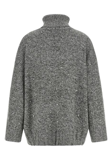 Pinko Dolcevita in Misto Lana con Paillettes e Spalle Scese Grigio Mélange Donna PINKO | Dolcevita | 107337-A3GDZK4