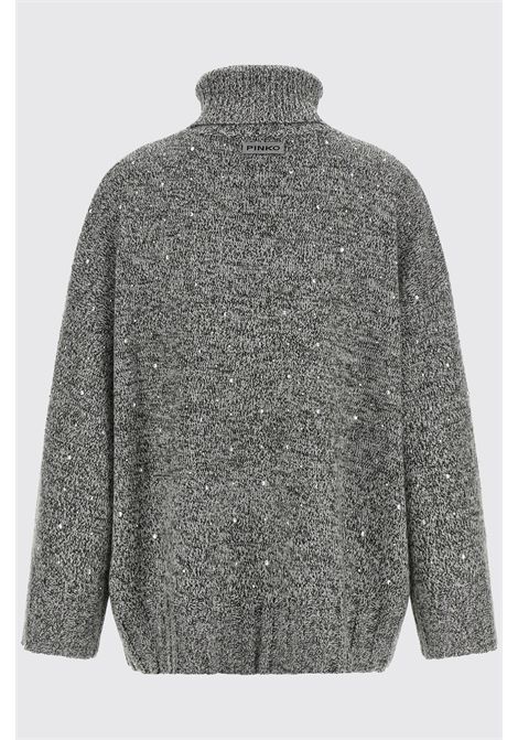 Pinko Dolcevita in Misto Lana con Paillettes e Spalle Scese Grigio Mélange Donna PINKO | Dolcevita | 107337-A3GDZK4