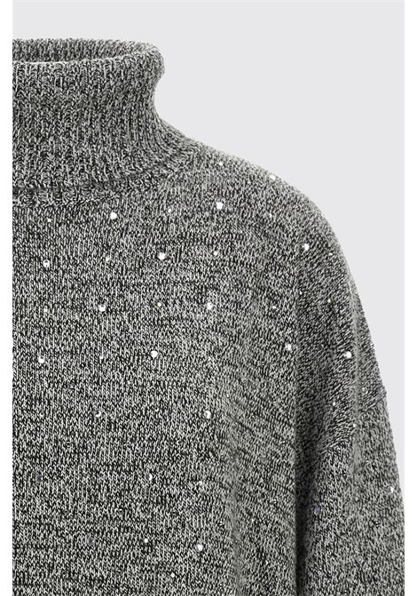 Pinko Dolcevita in Misto Lana con Paillettes e Spalle Scese Grigio Mélange Donna PINKO | Dolcevita | 107337-A3GDZK4