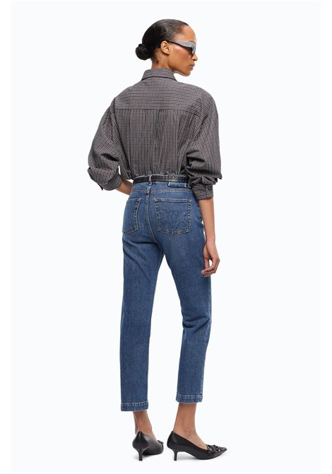 Pinko Jeans Sue Slim Comfort Cropped in Denim Stretch Azzurro Donna PINKO | Jeans | 107385-A3KAPJD