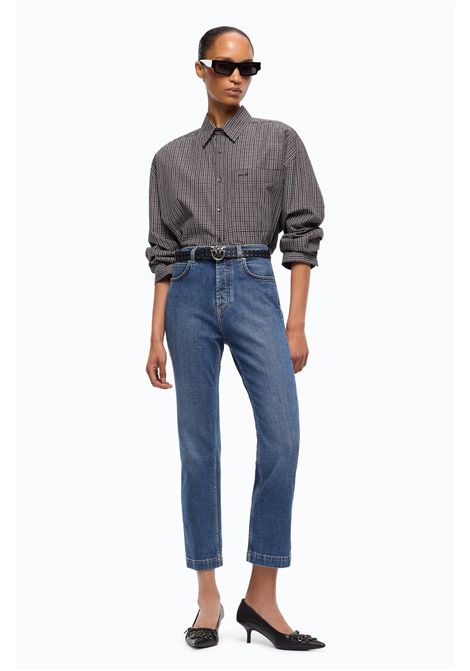 Pinko Jeans Sue Slim Comfort Cropped in Denim Stretch Azzurro Donna PINKO | Jeans | 107385-A3KAPJD