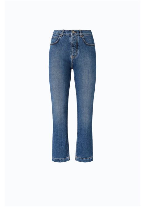 Pinko Jeans Sue Slim Comfort Cropped in Denim Stretch Azzurro Donna PINKO | Jeans | 107385-A3KAPJD