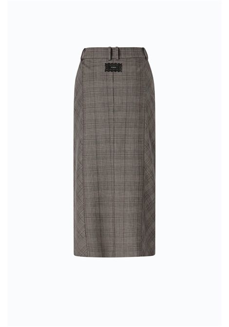 Pinko Galega Longuette Check Wool Skirt in Beige-Bordeaux-Black Multicolour Women's PINKO |  | 107448-A3FFCYZ