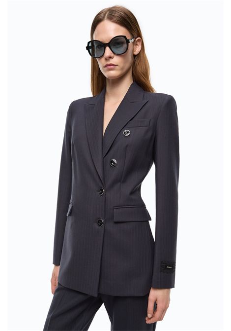 Pinko New Amalfi Slim-Fit Double-Breasted Jacket in Dark Blue Wool Blend Women's PINKO |  | 107513-A3IFG03