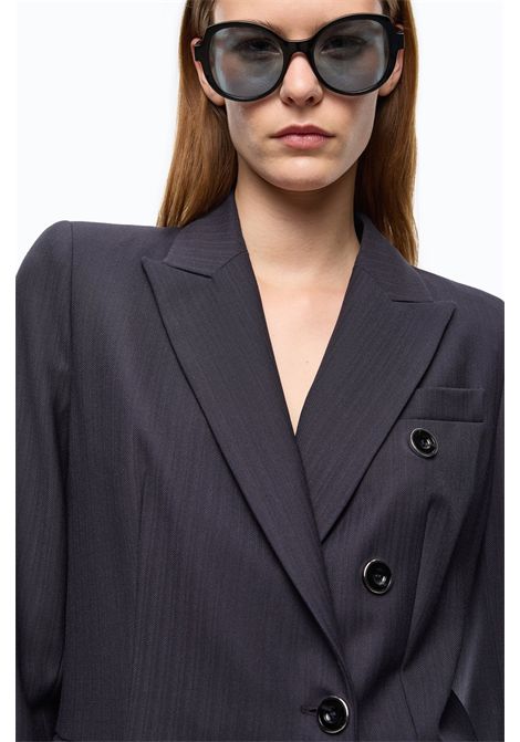 Pinko New Amalfi Slim-Fit Double-Breasted Jacket in Dark Blue Wool Blend Women's PINKO |  | 107513-A3IFG03