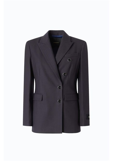 Pinko New Amalfi Slim-Fit Double-Breasted Jacket in Dark Blue Wool Blend Women's PINKO |  | 107513-A3IFG03