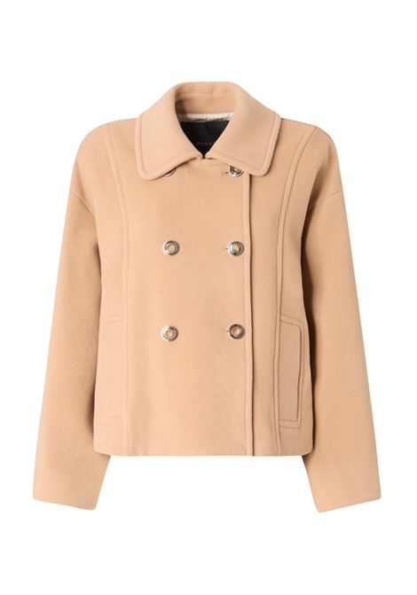 Pinko Caban Craspedia Doppiopetto in Panno Doppio di Misto Lana Beige Donna PINKO | Caban | 107552-A3FGD37
