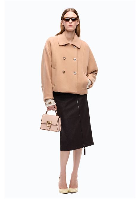 Pinko Caban Craspedia Doppiopetto in Panno Doppio di Misto Lana Beige Donna PINKO | Caban | 107552-A3FGD37