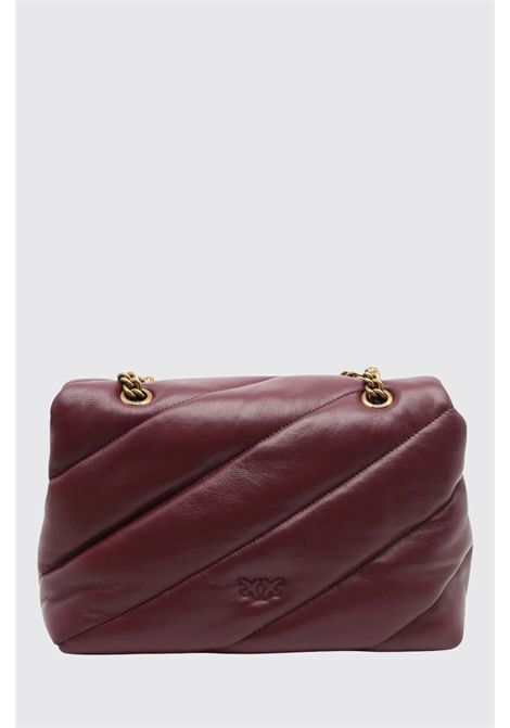 Pinko Classic Love Bag Puff Shoulder Bag in Quilted Nappa Leather with Logo Buckle in Burgundy Women's PINKO |  | 107616-A0F2WW5Q