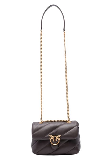Pinko Mini Classic Love Bag Puff Shoulder Bag in Quilted Nappa Leather with Logo in Dark Brown Women's PINKO |  | 107617-A0F2M12Q