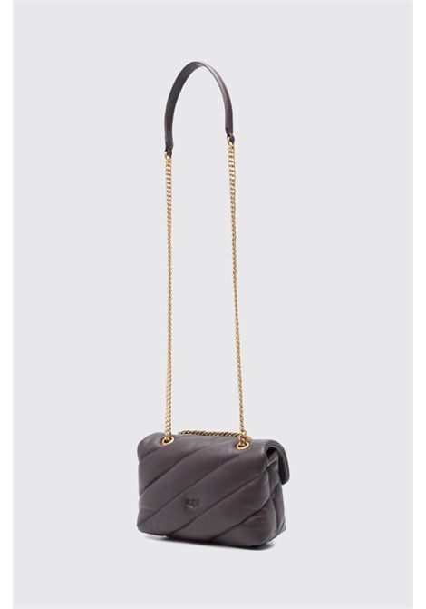 Pinko Mini Classic Love Bag Puff Shoulder Bag in Quilted Nappa Leather with Logo in Dark Brown Women's PINKO |  | 107617-A0F2M12Q