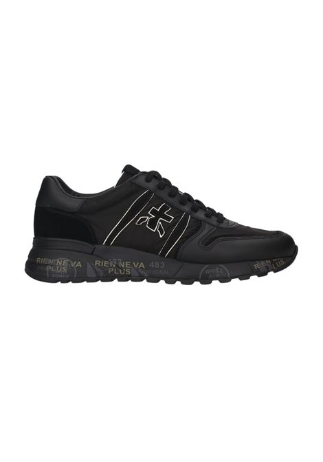 Premiata Lander 8655 Sneaker in Leather and Technical Fabric Black Men's PREMIATA |  | LANDER VAR8655