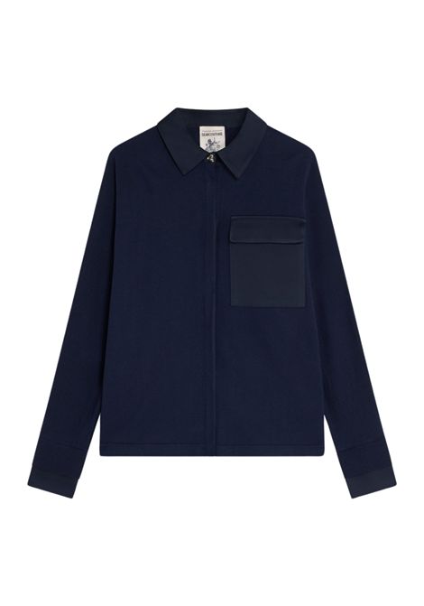Semicouture Maglia Laetitia in Lana Vergine Blu Notte Donna SEMICOUTURE | MAGLIERIA | S6WA45N12-1