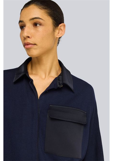 Semicouture Maglia Laetitia in Lana Vergine Blu Notte Donna SEMICOUTURE | MAGLIERIA | S6WA45N12-1