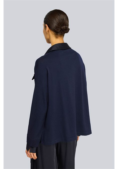 Semicouture Maglia Laetitia in Lana Vergine Blu Notte Donna SEMICOUTURE | MAGLIERIA | S6WA45N12-1