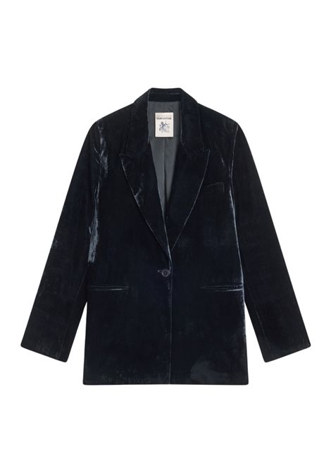 Semicouture Giacca Randa Monopetto in Velluto Nero Donna SEMICOUTURE | GIACCHE | S6WR02Y69-0