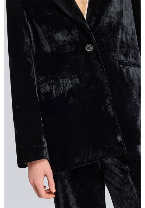 Semicouture Giacca Randa Monopetto in Velluto Nero Donna SEMICOUTURE | GIACCHE | S6WR02Y69-0