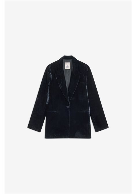 Semicouture Giacca Randa Monopetto in Velluto Nero Donna SEMICOUTURE | GIACCHE | S6WR02Y69-0
