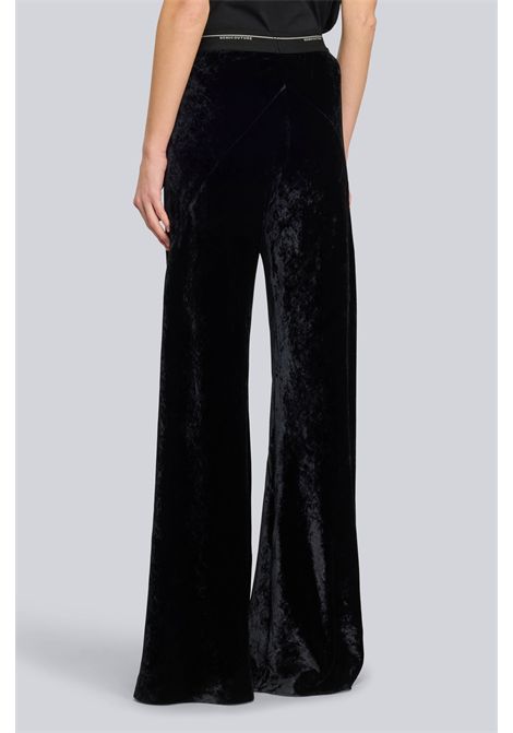 Semicouture Pantalone Chelle in Velluto Nero Donna SEMICOUTURE | Pantaloni | S6WR18Y69-0