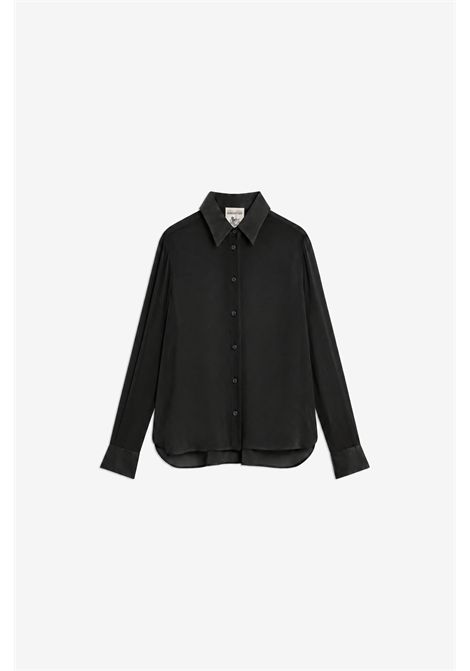 Semicouture Camicia Floelle in Georgette Nero Donna SEMICOUTURE | CAMICIE | S6WU10Y69-0