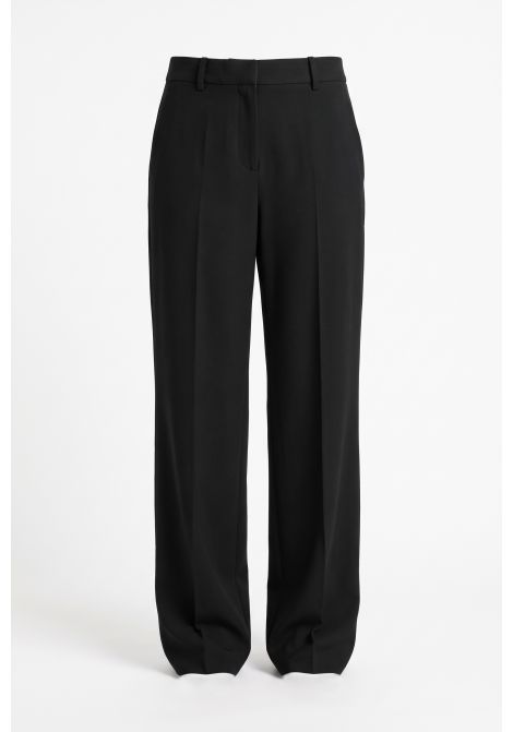 Semicouture Pantalone Debbie in Fresco Lana Nero Donna SEMICOUTURE | Pantaloni | Y6WI31Y69-0