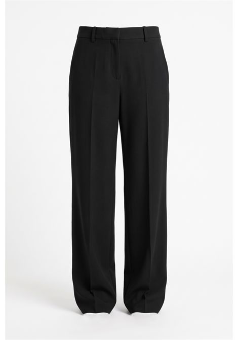 Semicouture Pantalone Debbie in Fresco Lana Nero Donna SEMICOUTURE | Pantaloni | Y6WI31Y69-0
