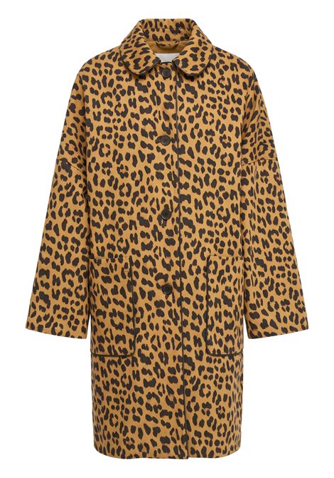 Semicouture Cappotto Dana in Gabardina Stampata Macula Cammello Donna SEMICOUTURE | CAPPOTTI | Y6WO36MAC45