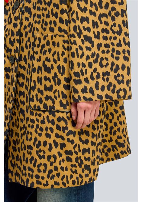 Semicouture Cappotto Dana in Gabardina Stampata Macula Cammello Donna SEMICOUTURE | CAPPOTTI | Y6WO36MAC45