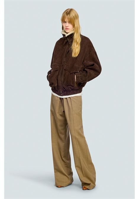 Semicouture Giacca Gloria in Camoscio Moka Donna SEMICOUTURE | GIACCHE | Y6WT10W40-2