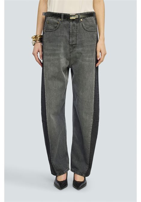 Semicouture Jeans Adelaide Bi-Color in Denim Grey Stone e Nero Donna SEMICOUTURE | Jeans | Y6WY01JNS-Y