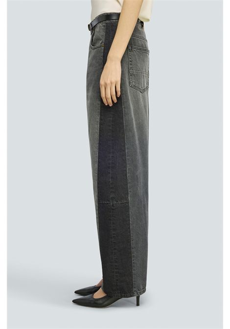 Semicouture Jeans Adelaide Bi-Color in Denim Grey Stone e Nero Donna SEMICOUTURE | Jeans | Y6WY01JNS-Y