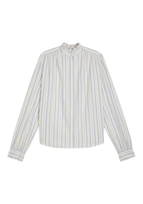 Vanessa Bruno Blusa Hilda in Cotone Dobby Ecru e Blu Donna Vanessa Bruno | CAMICIE | 6HVA23-V09918088