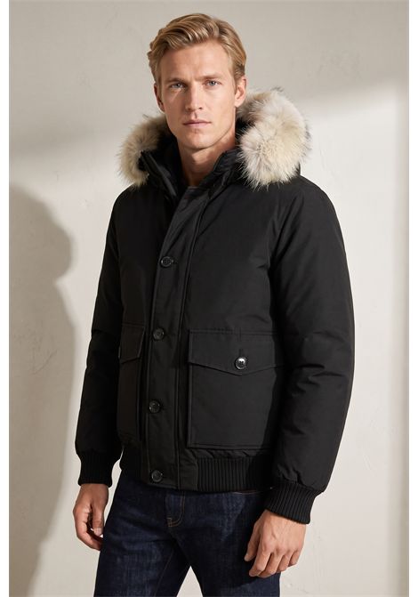 Woolrich Bomber Polar in Ramar Cloth Imbottito con Cappuccio Nero Uomo WOOLRICH | GIACCHE | CFWOOU2238MRUT0001BLK