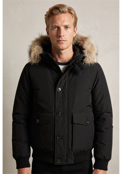 Woolrich Bomber Polar in Ramar Cloth Imbottito con Cappuccio Nero Uomo WOOLRICH | GIACCHE | CFWOOU2238MRUT0001BLK