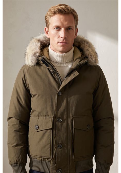 Woolrich Bomber Polar in Ramar Cloth Imbottito con Cappuccio Verde Uomo WOOLRICH | GIACCHE | CFWOOU2238MRUT0001DAG