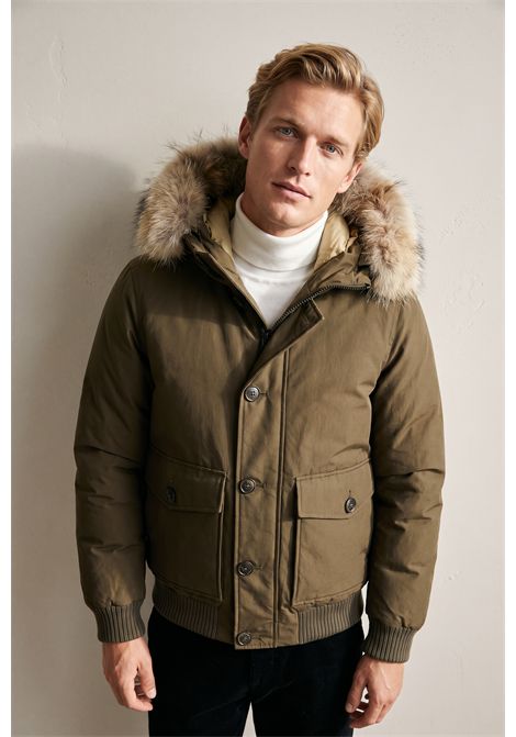 Woolrich Bomber Polar in Ramar Cloth Imbottito con Cappuccio Verde Uomo WOOLRICH | GIACCHE | CFWOOU2238MRUT0001DAG