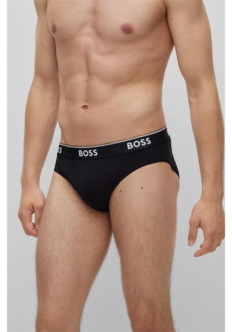 Slip in cotone elasticizzato con elastico in vita con logo in confezione da tre - NOS BOSS | Intimo | 50475273001