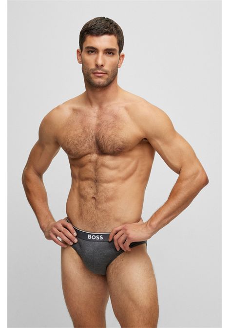 Slip in cotone elasticizzato con elastico in vita con logo in confezione da tre - NOS BOSS | Intimo | 50475273061