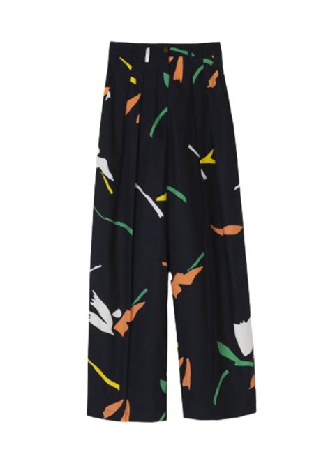 Pantalone estivo stampato con chiusura frontale a bottone e zip nascosta ALYSI | Pantaloni | 103116P3039NE