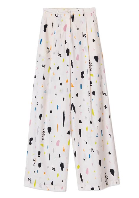 Pantalone wide leg stampa paper ALYSI | Pantaloni | 104133P4012LT