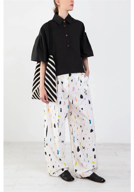 Pantalone wide leg stampa paper ALYSI | Pantaloni | 104133P4012LT