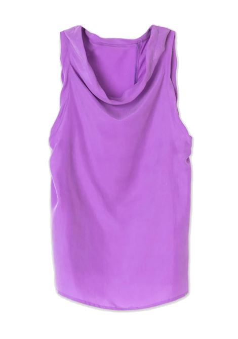 Top giromanica seta ALYSI | Bluse | 104201P4037ORCHI